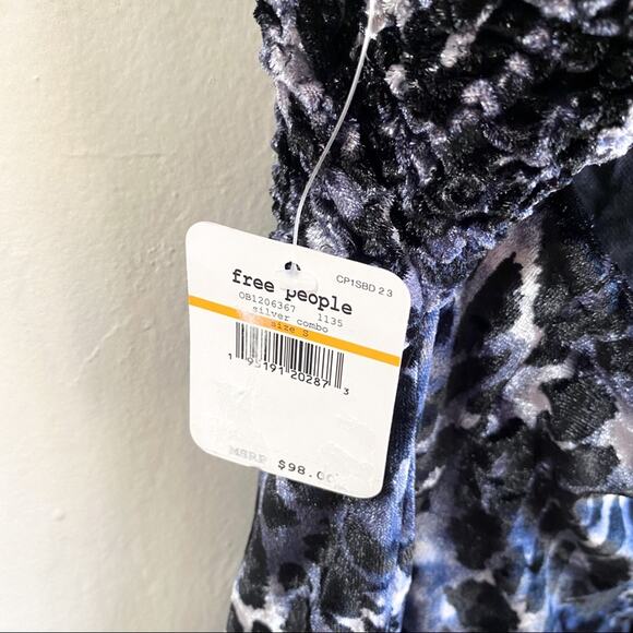 NWT Free People Virgo Moon Black Velvet Mini Dress - Picture 7 of 7